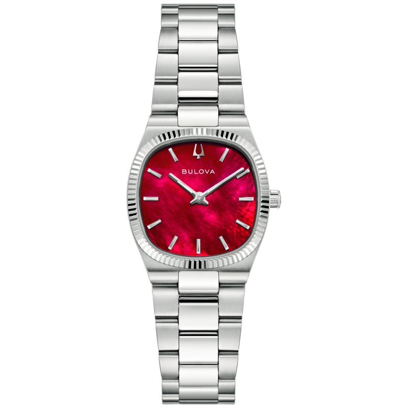 96L354 Damenuhr Edelstahl Rot Ø 25 mm