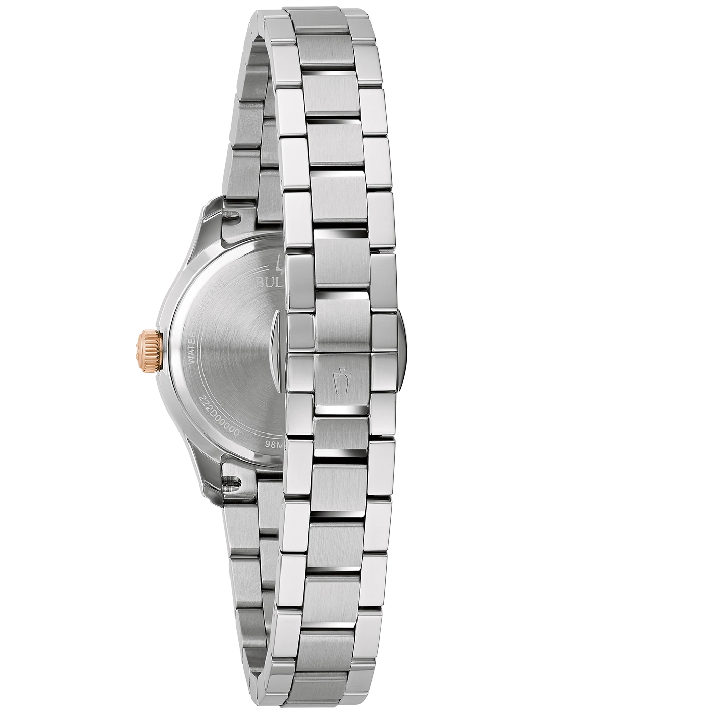 Uhr mit Metallarmband, Detailaufnahme, silberfarben, roségoldfarben, Nahaufnahme