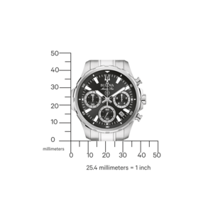 Bulova Marine Star Uhr, schwarz, silber, Chronograph, Millimeter, 25,4 mm = 1 Zoll.