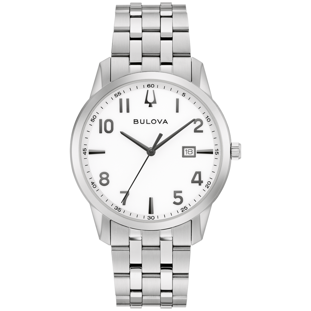 96B474 Herrenuhr Edelstahl Weiß Ø 40 mm