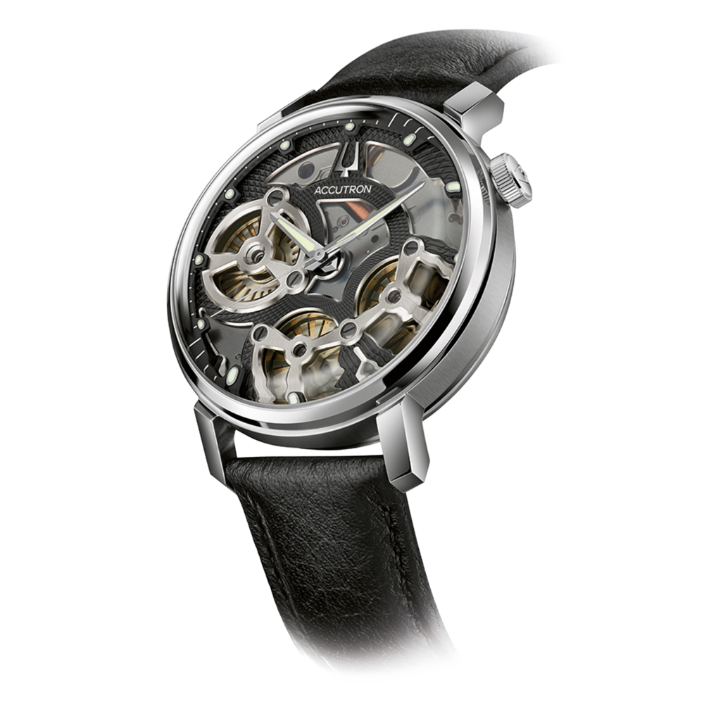 26A210A Herrenuhr Leder silberfarben Ø 43,5 mm