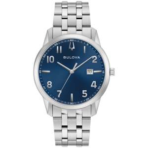 96B475 Herrenuhr Edelstahl Blau Ø 40 mm