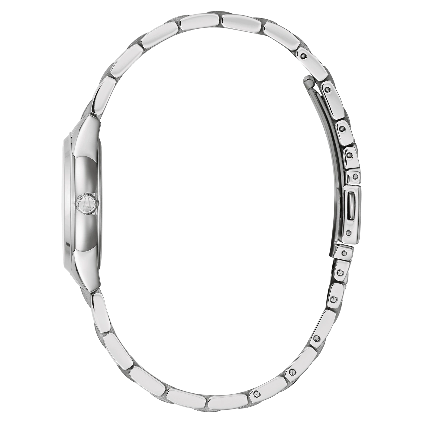 Silberne Uhr mit Armband, Seitenansicht, elegant und stilvoll, Accessoire