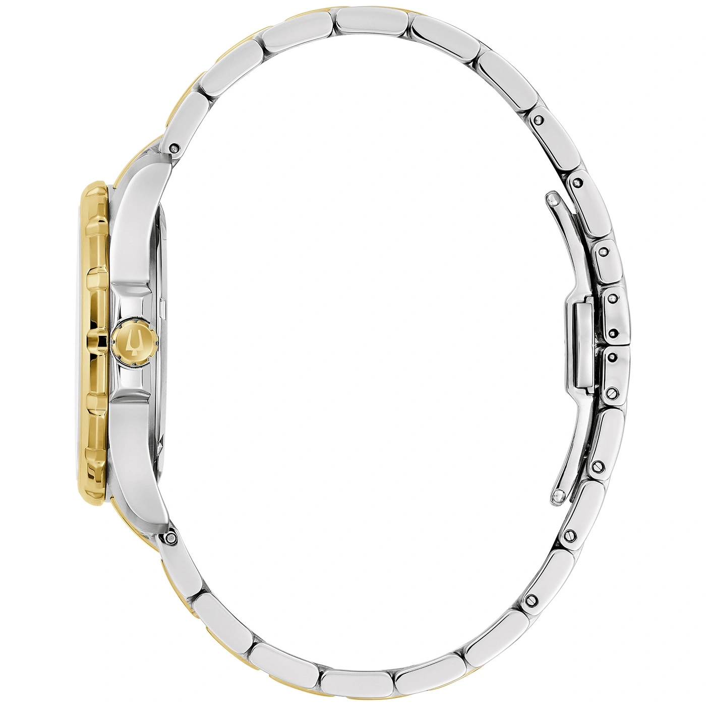 Gold- und Silber-Armbanduhr, Seitenansicht, elegantes Design, Detailaufnahme, Schmuck