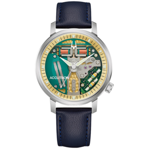 26A213 Herrenuhr Leder Grün Ø 39 mm