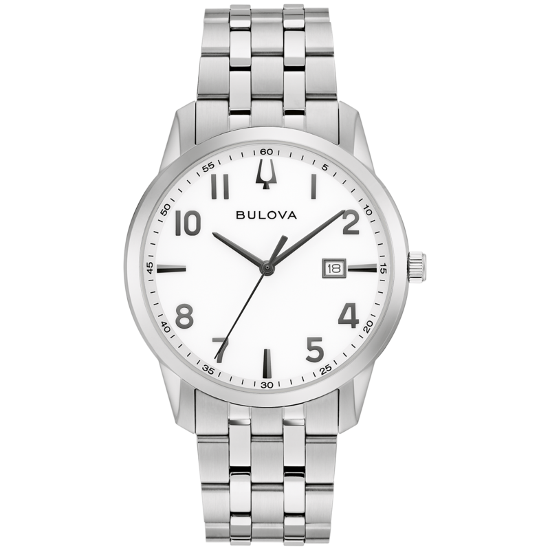 96B474 Herrenuhr Edelstahl Weiß Ø 40 mm