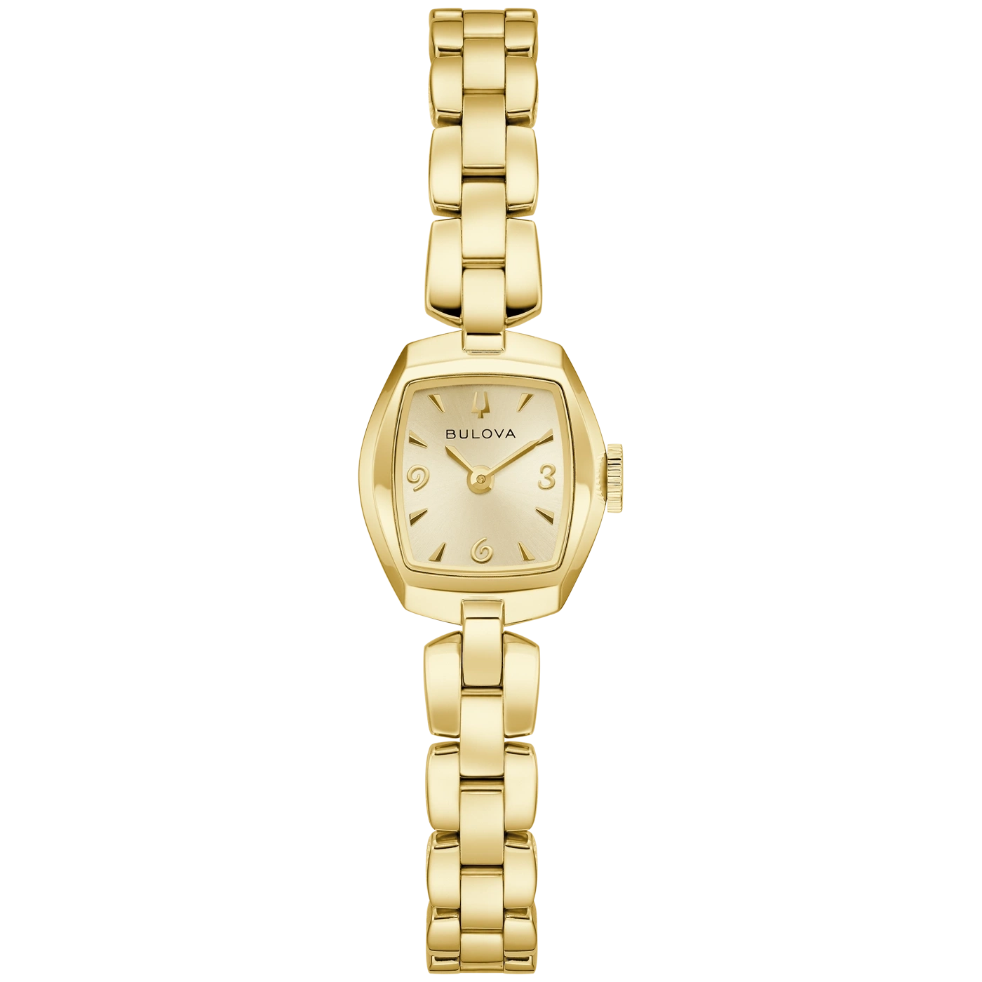 Goldene Bulova Damenuhr mit zartem Armband