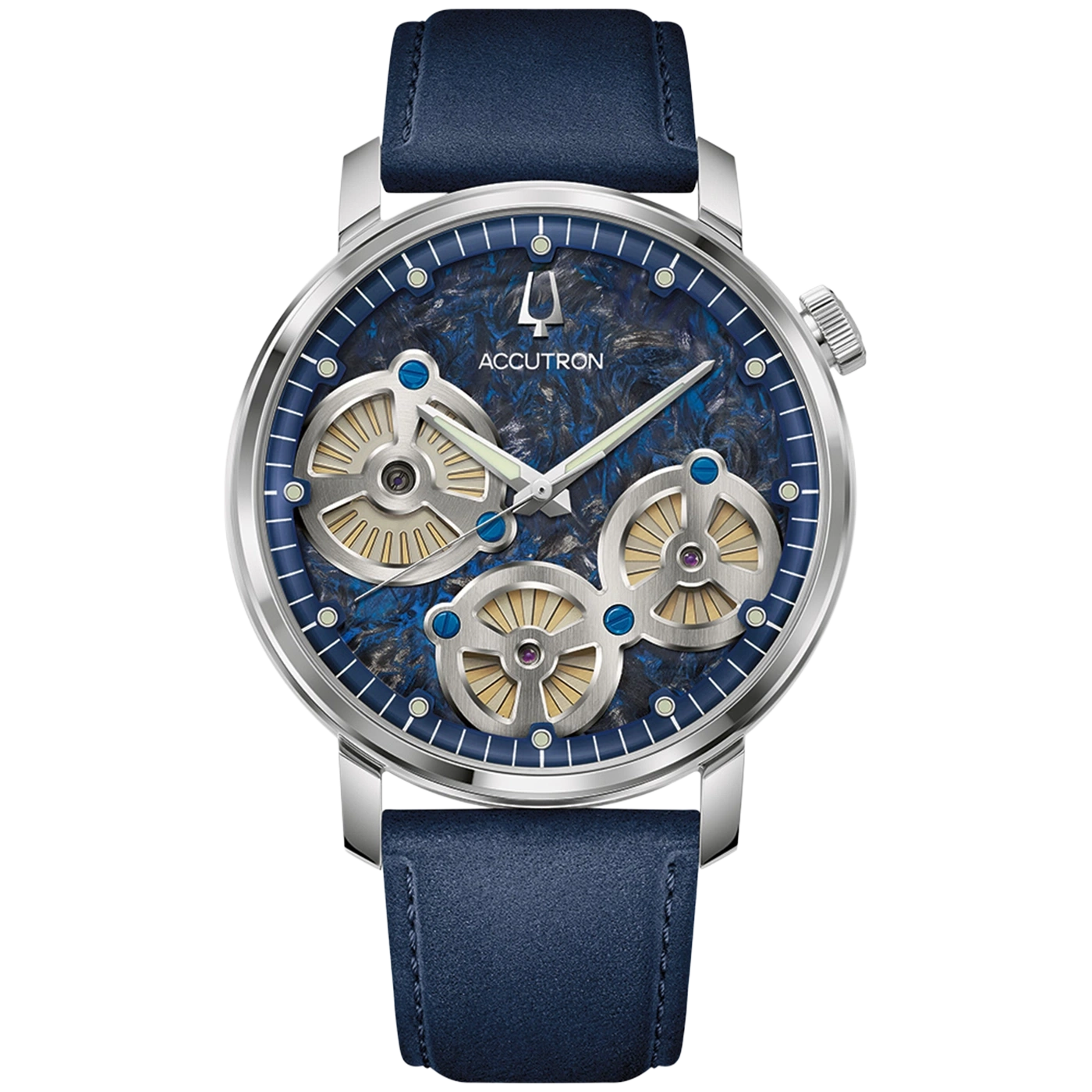 26A215 Herrenuhr Leder Blau Ø 43,5 mm