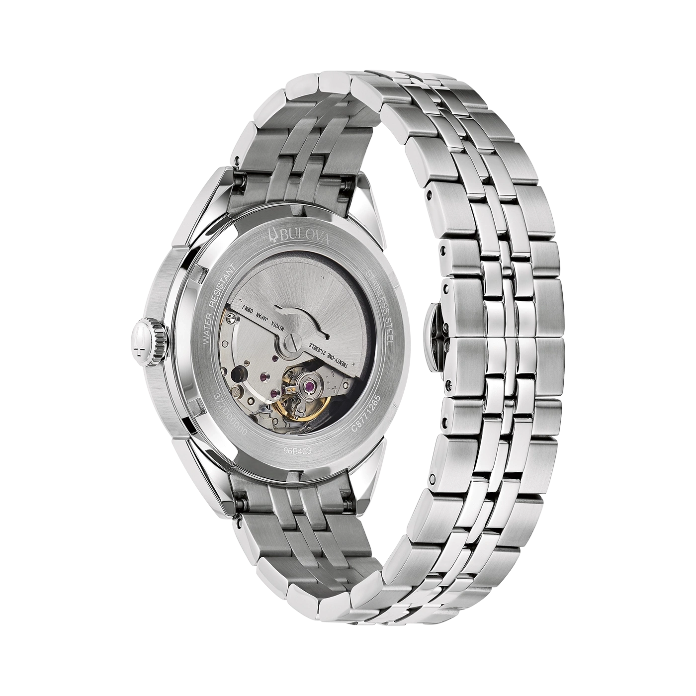 Bulova-Uhr, Edelstahl, wasserdicht, Automatikwerk, 21 Steine, Miyota Japan CWMJ, C8771265.