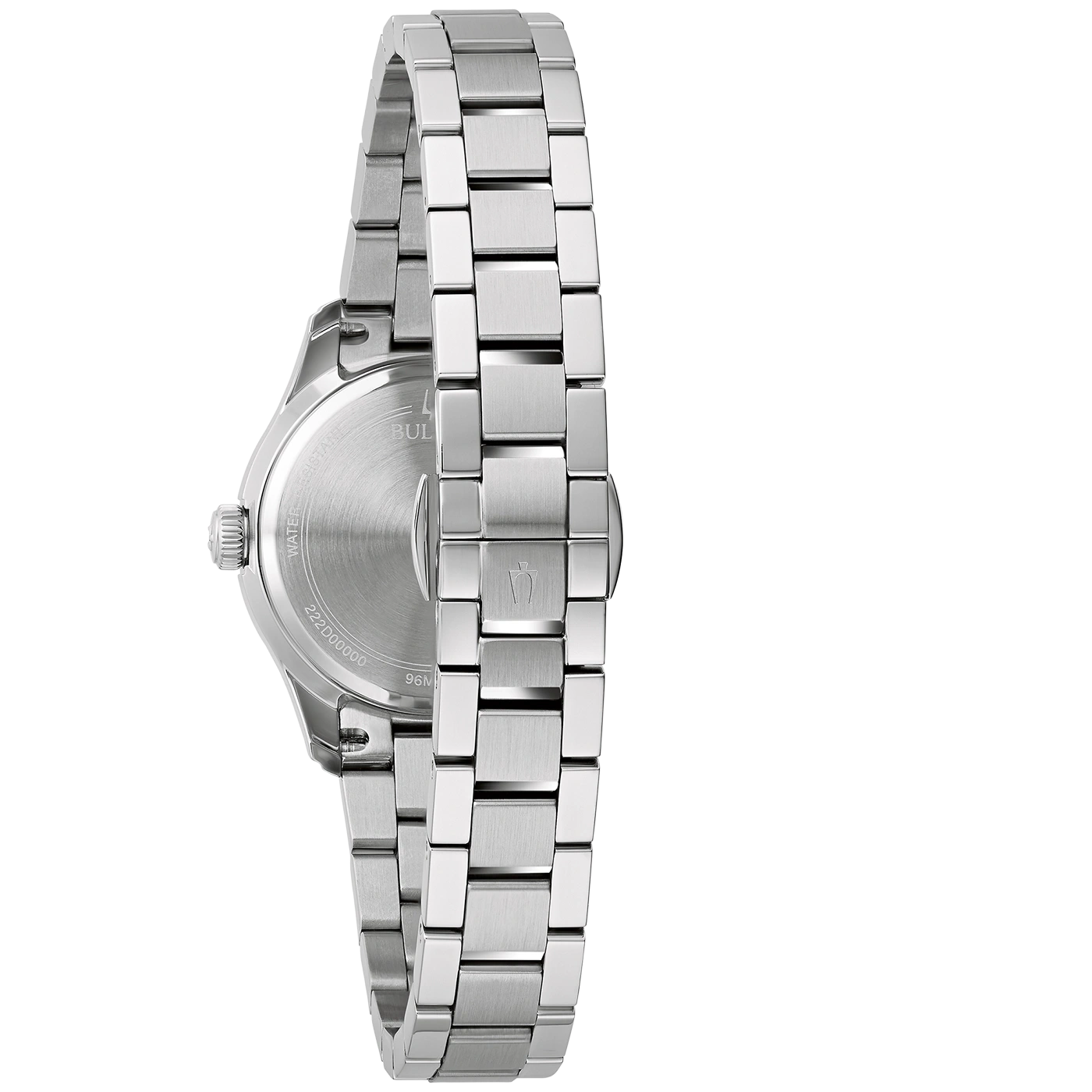 Nahaufnahme einer silbernen Uhr mit Metallarmband, Detailaufnahme