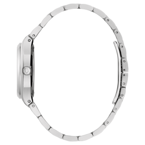 Uhr aus Metall, Seitenansicht, Armband, silberfarben, elegant, Accessoire, Mode, Zeitmesser, Detail, modern