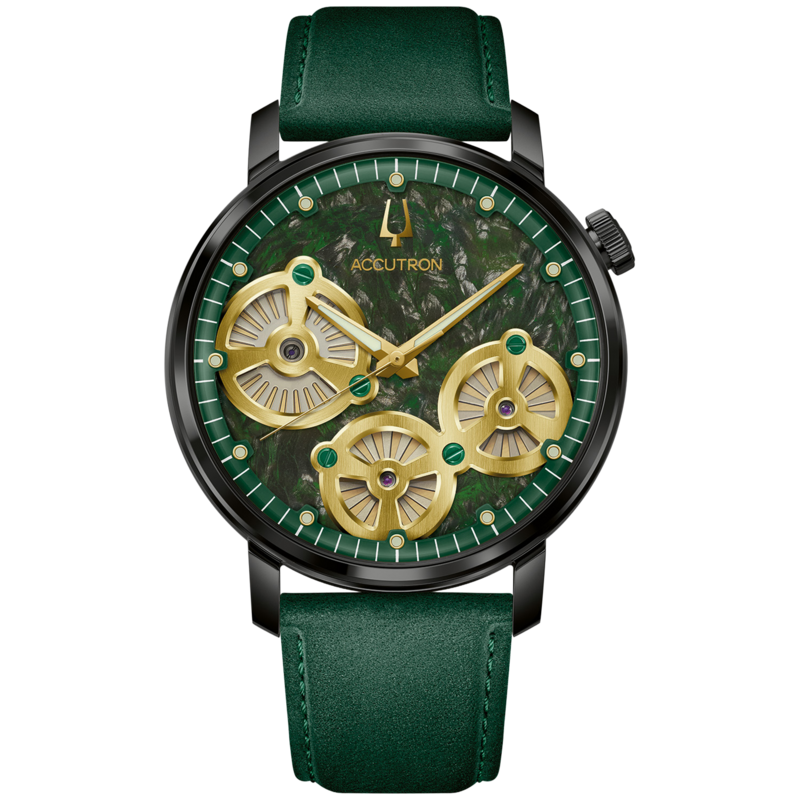 28A210 Herrenuhr Leder Grün Ø 43,5 mm