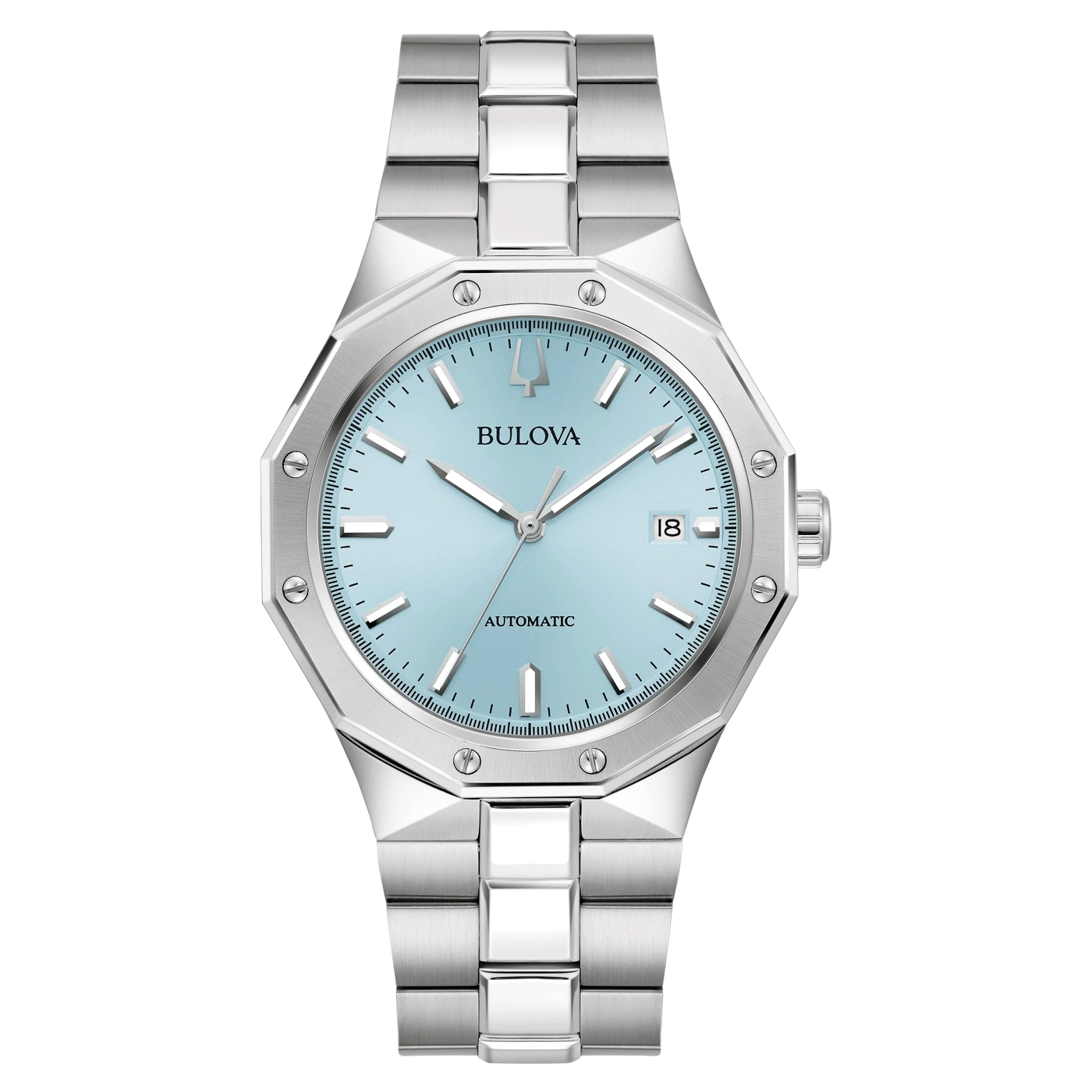 96B462 Herrenuhr Edelstahl hellblau Ø 40 mm