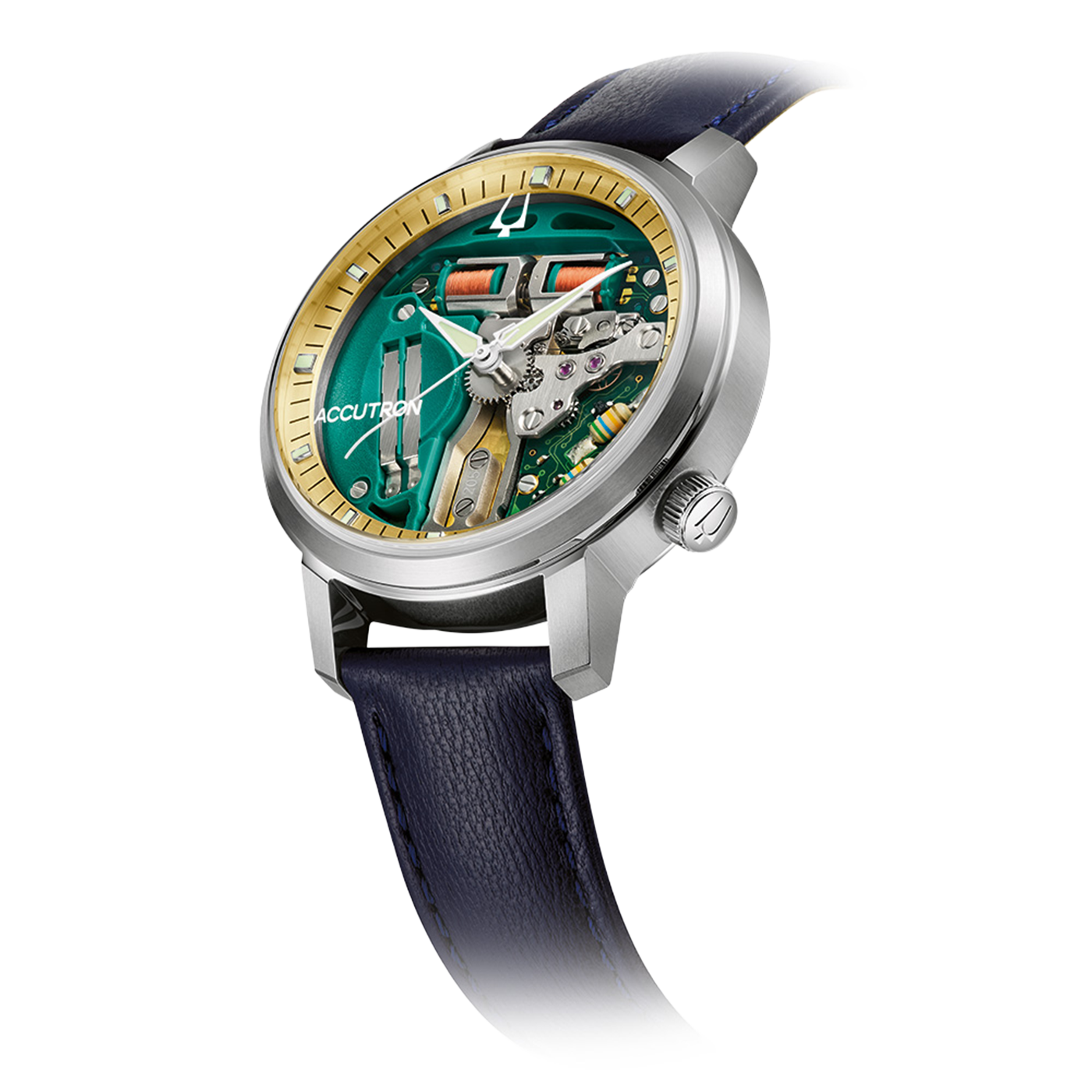 26A213 Herrenuhr Leder Grün Ø 39 mm