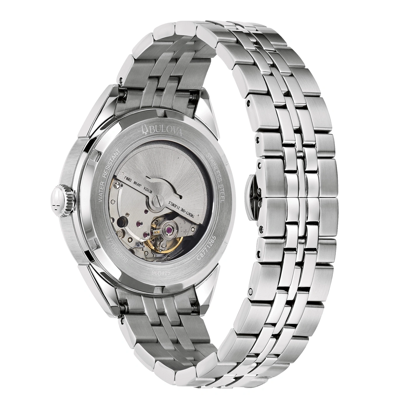 Bulova Uhr, Edelstahl, wasserdicht, Miyota-Werk, 21 Juwelen, C8771265, 96B425