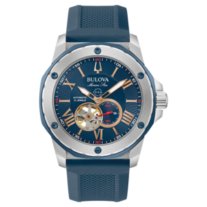 Bulova Marine Star Uhr, blaues Zifferblatt, Automatik, 21 Jewels, 200m wasserdicht.