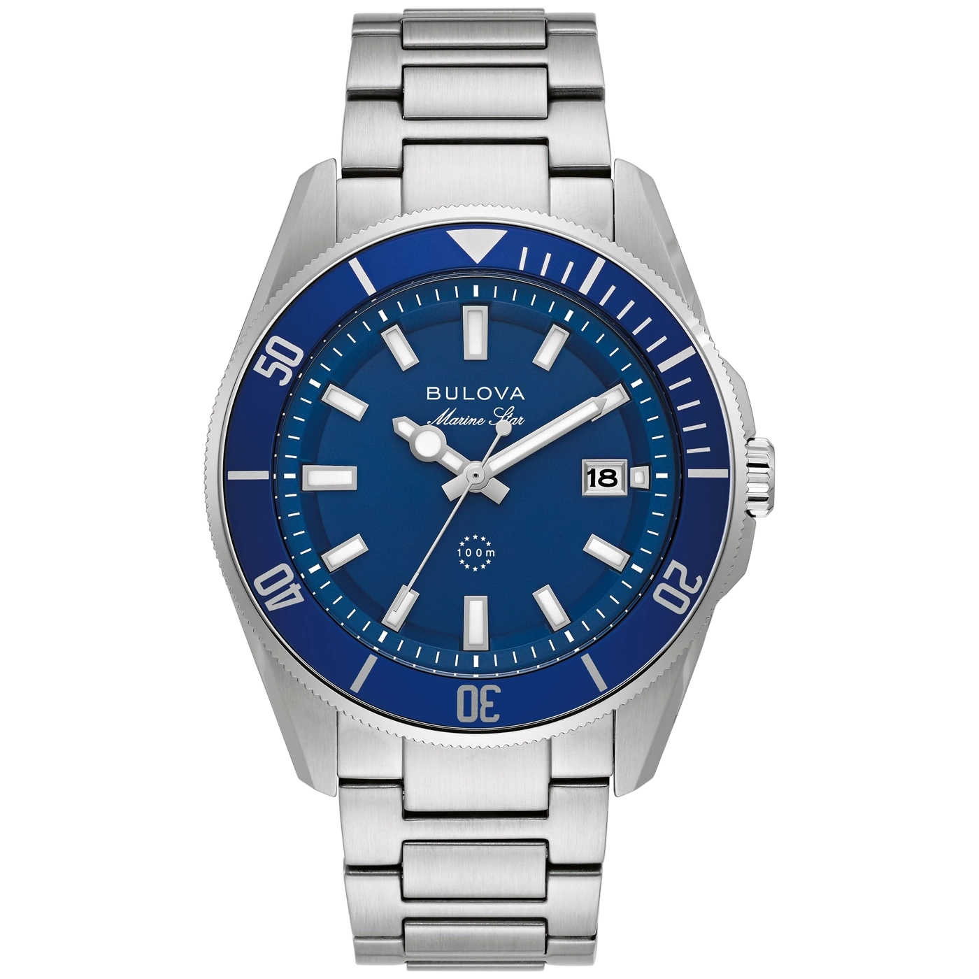 98B483Herrenuhr Edelstahl blau Ø 43 mm