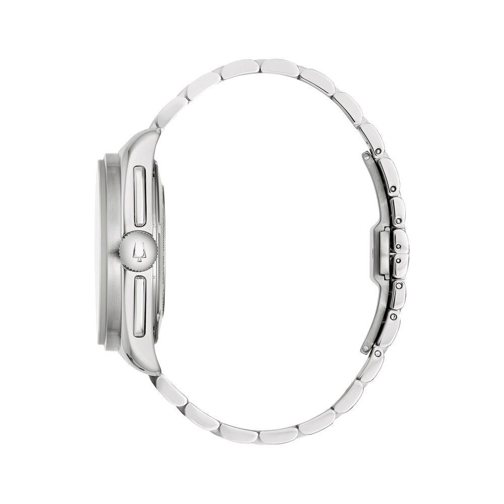 Uhr, silbernes Armband, Seitenansicht, Detailaufnahme, elegantes Design, Accessoire