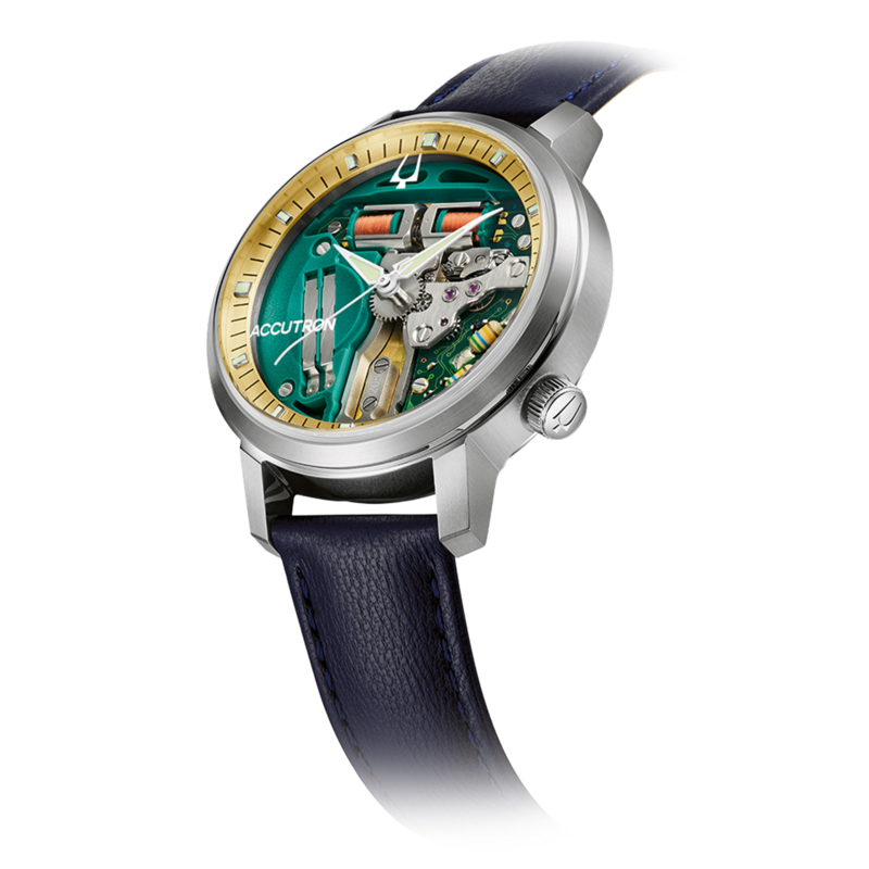 26A213 Herrenuhr Leder Grün Ø 39 mm