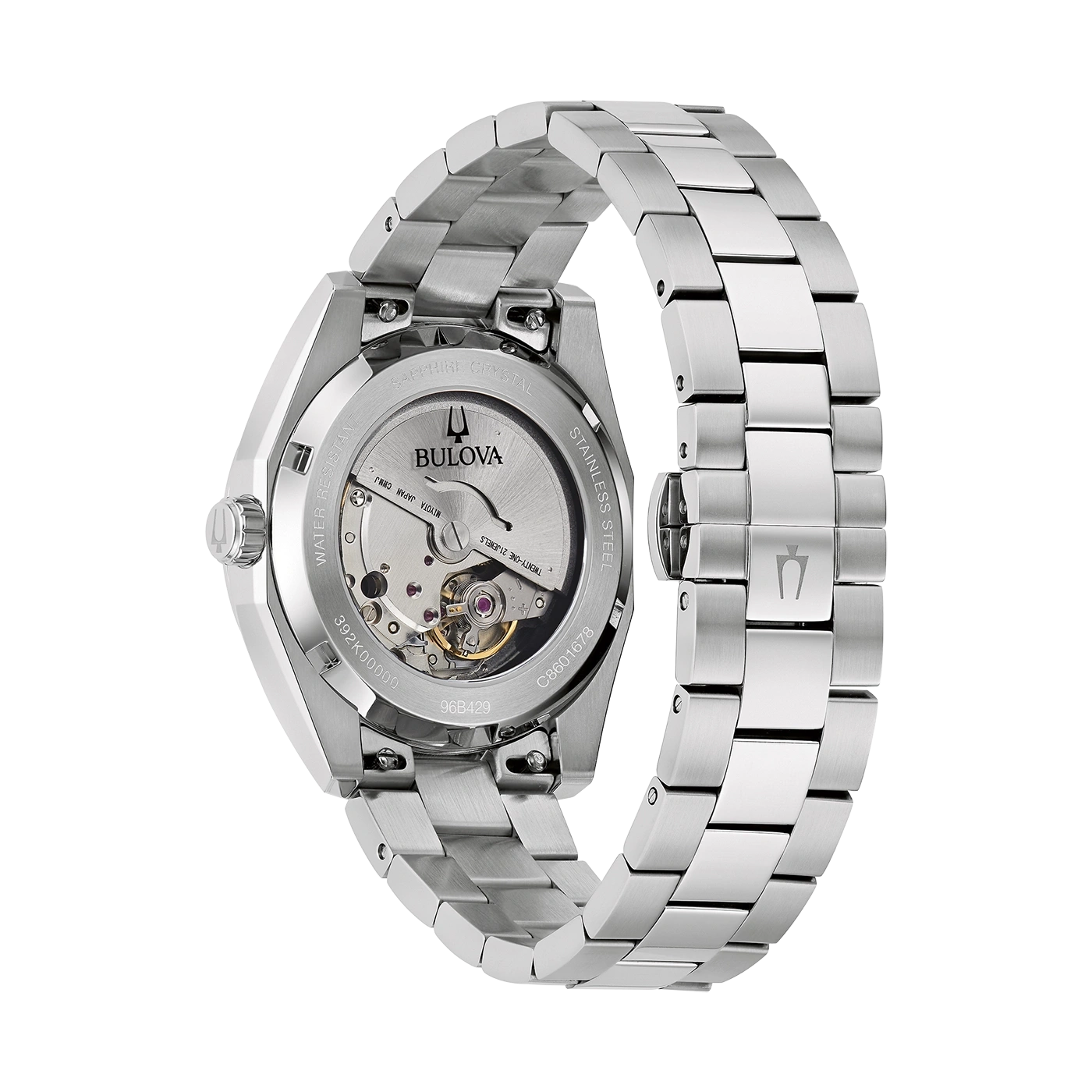 Bulova Uhr, Edelstahl, Saphirglas, wasserdicht, Automatikwerk, 21 Steine, Miyota
