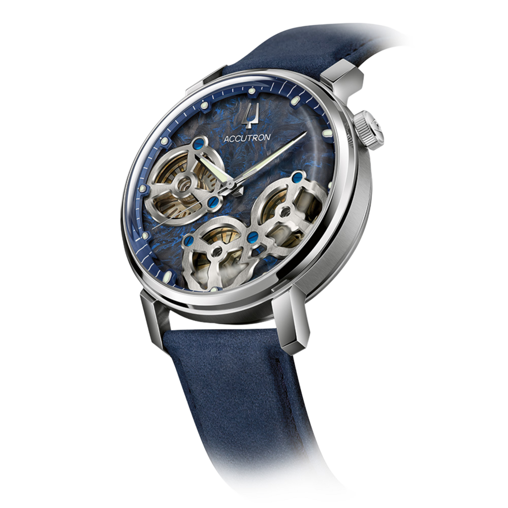 26A215 Herrenuhr Leder Blau Ø 43,5 mm