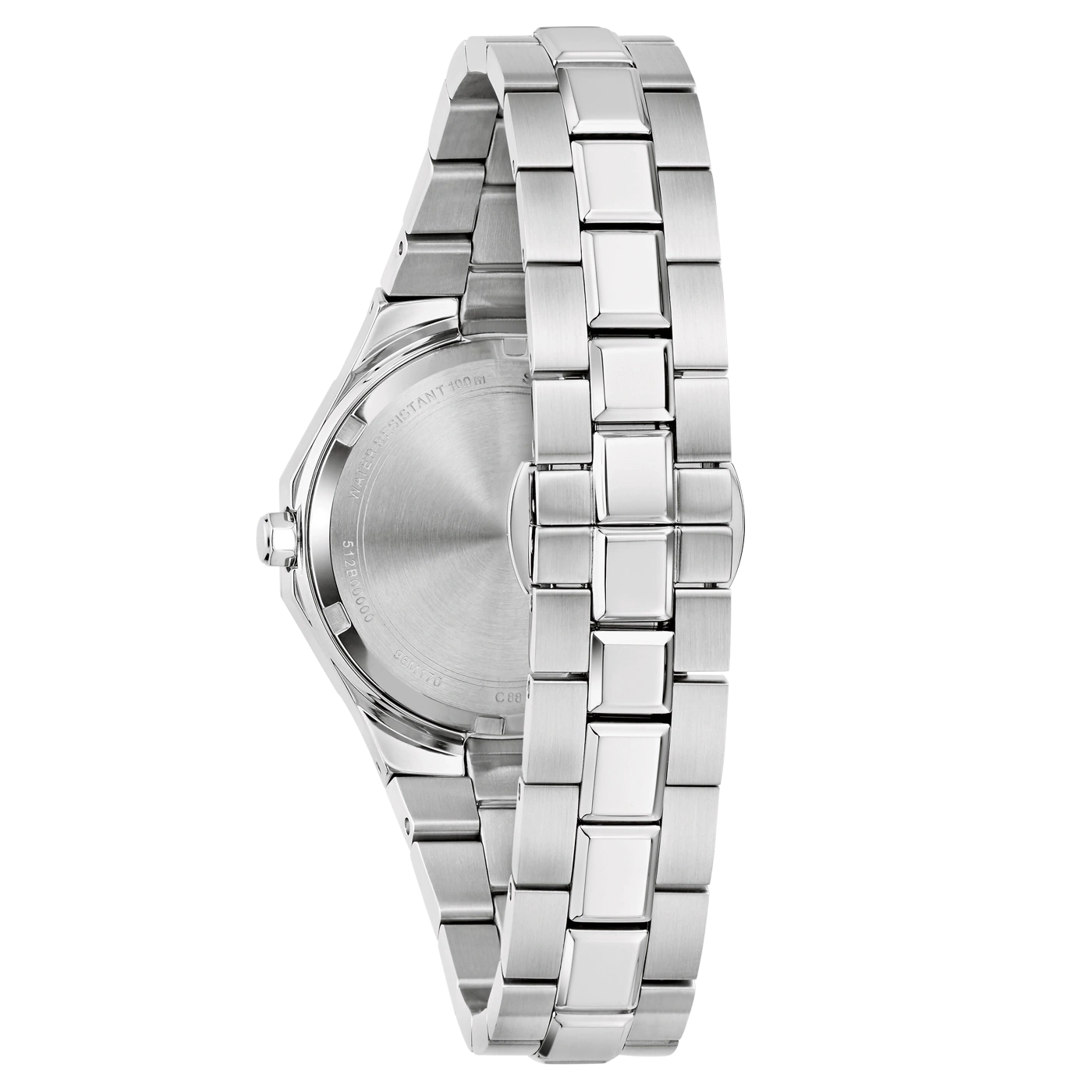 Silberne Uhr mit Metallarmband, Detailaufnahme, Nahaufnahme, glänzend, elegant