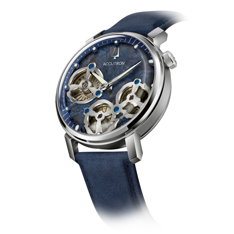 26A215 Herrenuhr Leder Blau Ø 43,5 mm