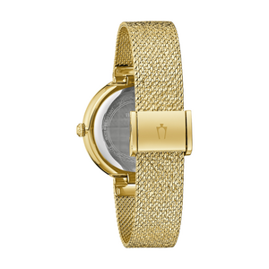 Goldene Uhr mit goldenem Armband, Nahaufnahme, Detailaufnahme, Schmuck