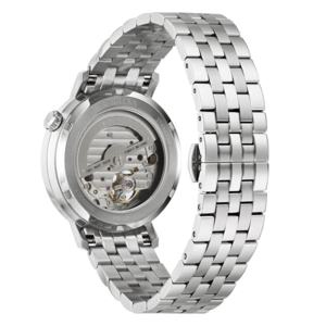 Bulova Uhr, Edelstahl, transparentes Zifferblatt, mechanisches Uhrwerk, Armband