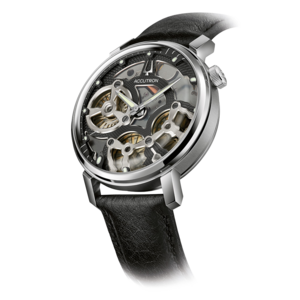 26A210A Herrenuhr Leder silberfarben Ø 43,5 mm