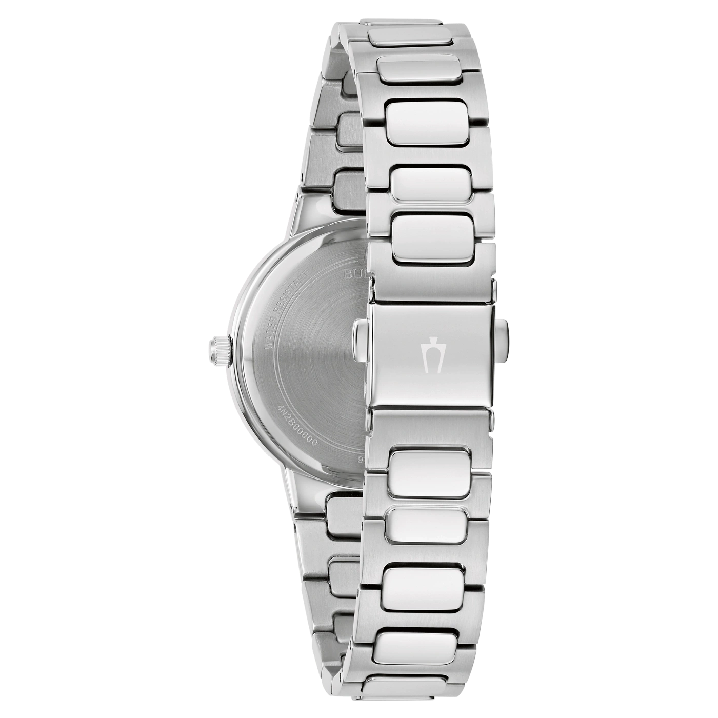 Uhr, Edelstahlarmband, silberfarben, Rückseite, wasserdicht, Bulova, 4N2800000