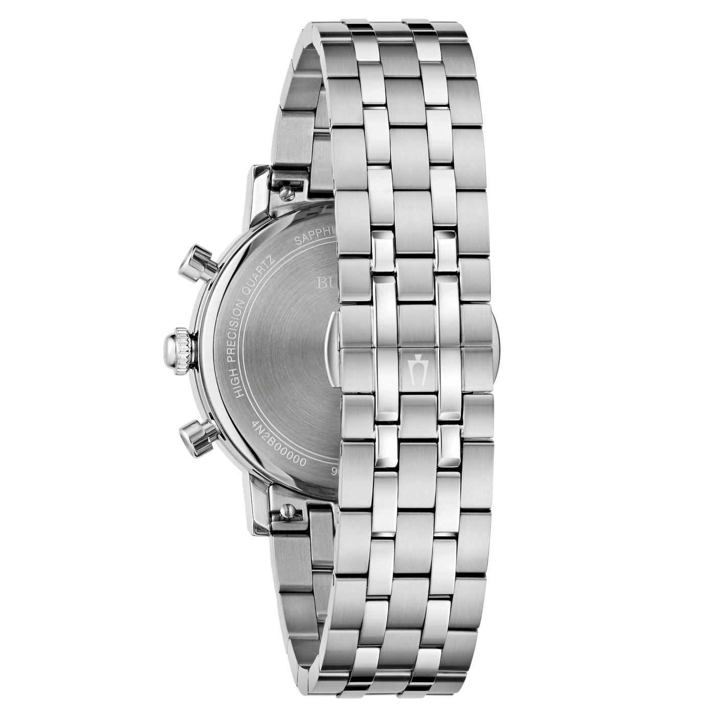 Uhr mit Metallarmband, Nahaufnahme, Detailaufnahme, silberfarben, glänzend, elegant