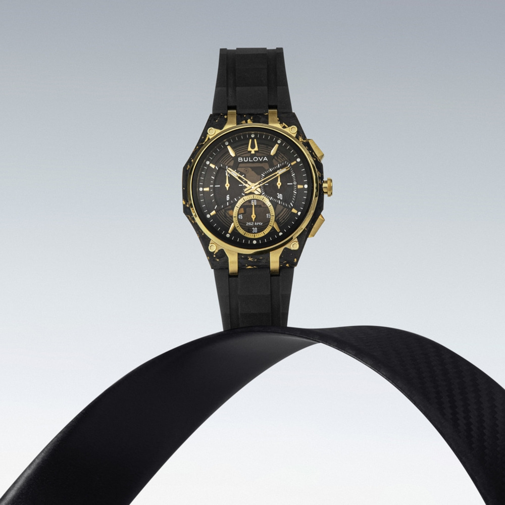 98A328 Herrenuhr Gummiband (Urethan) schwarz Ø 44 mm