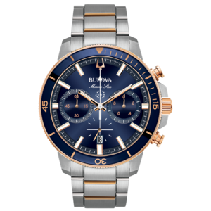 Bulova Marine Star Uhr mit blauem Zifferblatt und goldenen Akzenten