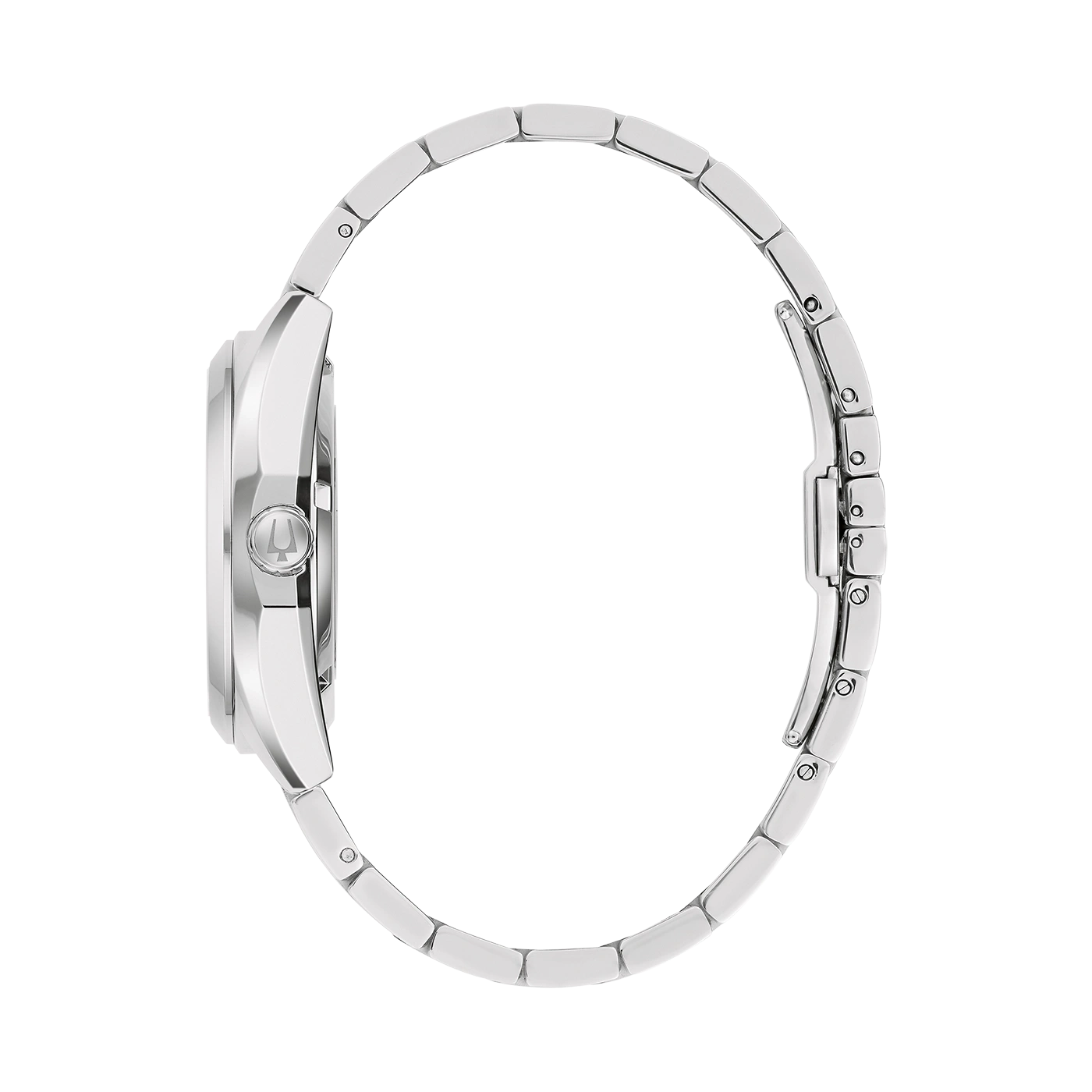 Silberne Uhr mit Armband, Seitenansicht, elegant und stilvoll, Accessoire