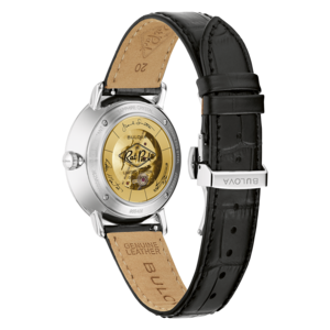 Bulova Uhr, Rückseite, Lederarmband, Rat Pack, Limited Edition, Edelstahl