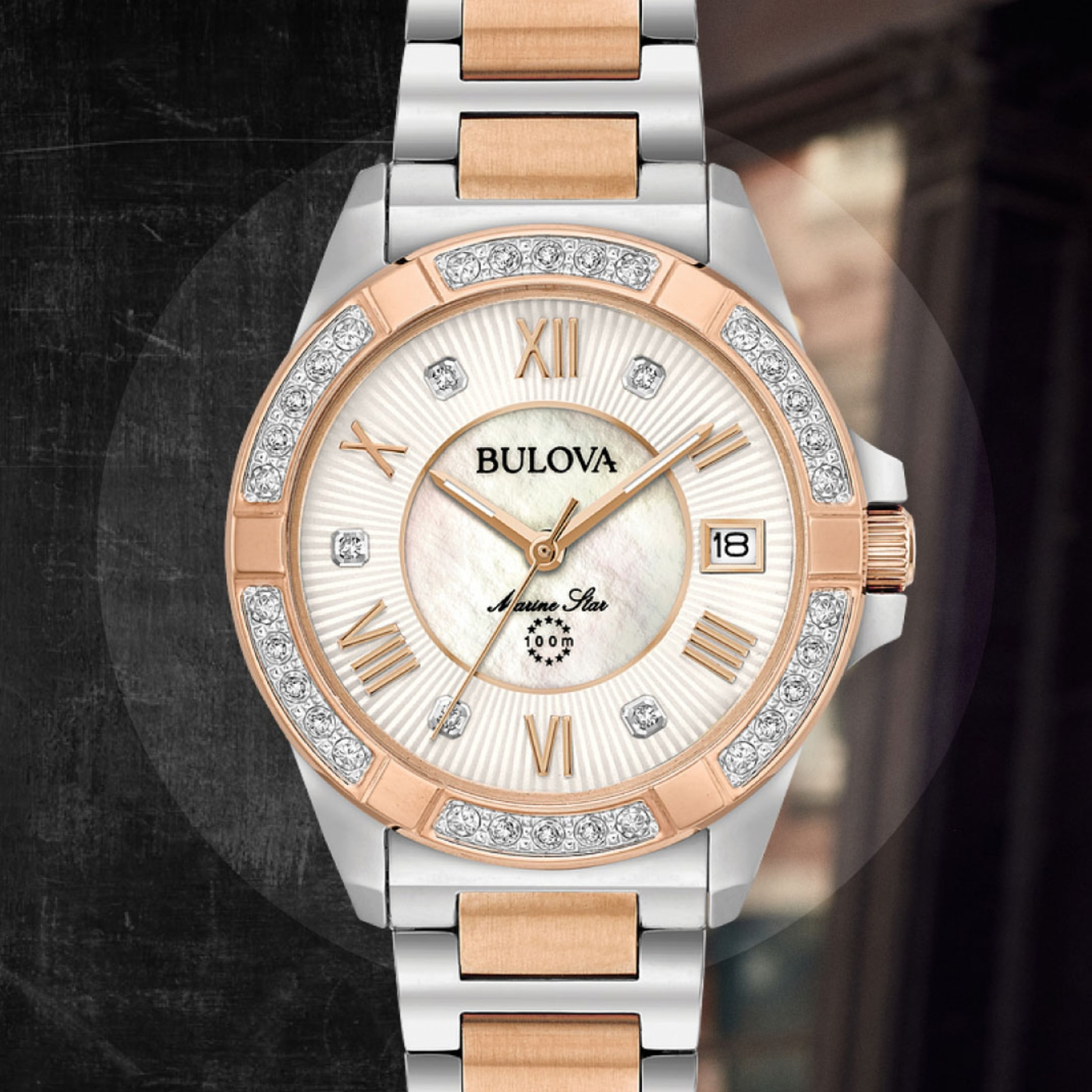 98R234 Damenuhr Edelstahl perlmutt Ø 32 mm