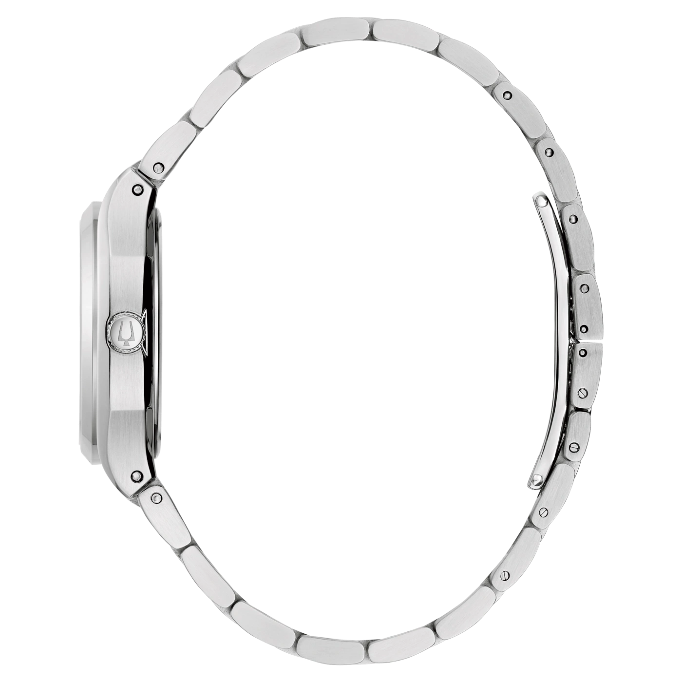 Uhr aus Metall, Seitenansicht, Armband, silberfarben, elegant, Accessoire, Mode, Zeitmesser, Detail, modern