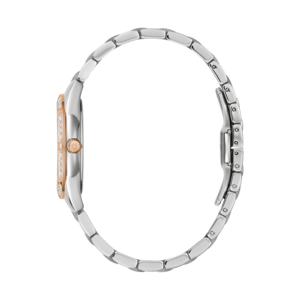 Uhr mit Diamanten und roségoldfarbenen Akzenten, Seitenansicht, Armband