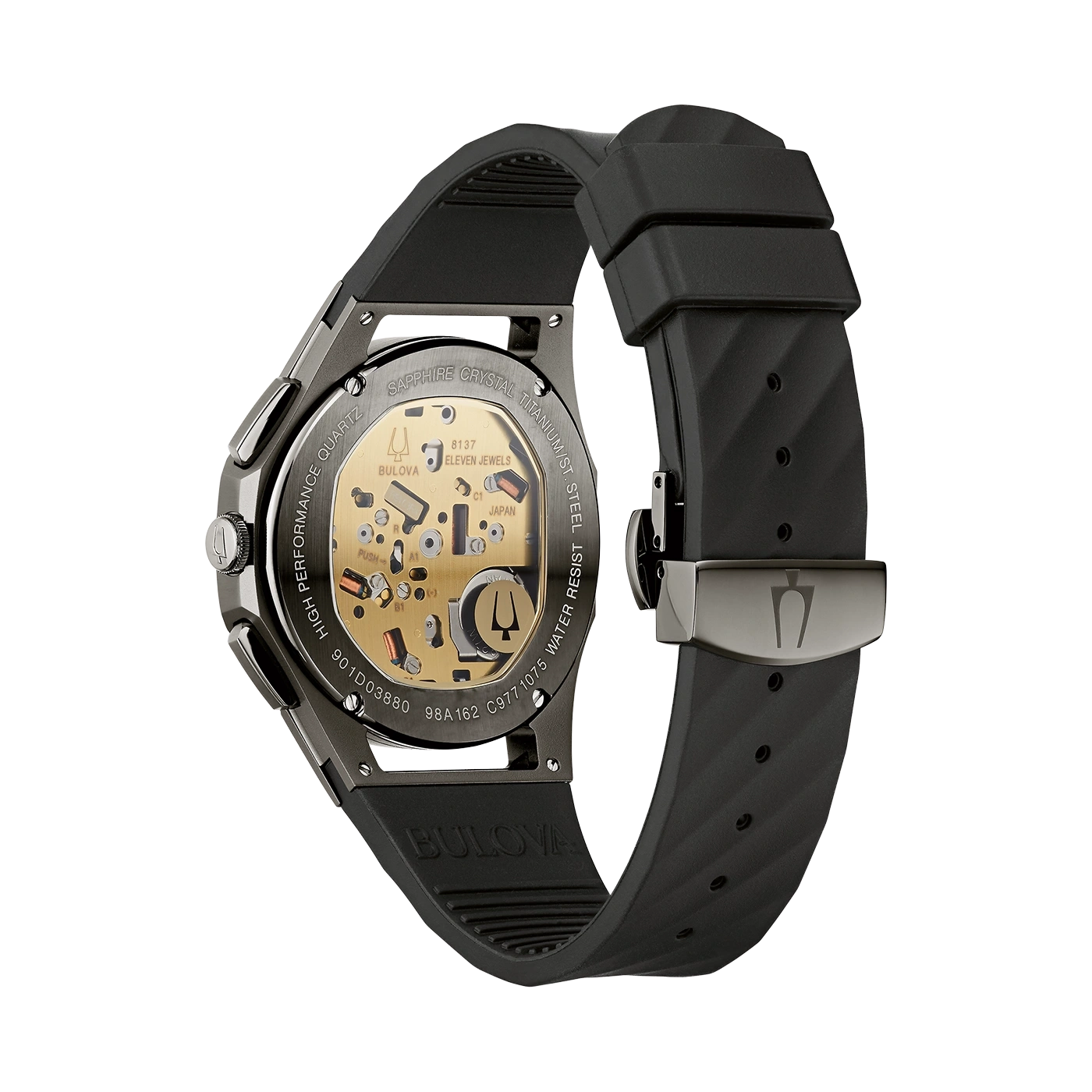 Bulova Uhr, Saphirglas, Titan, Edelstahl, wasserdicht, High Performance Quartz
